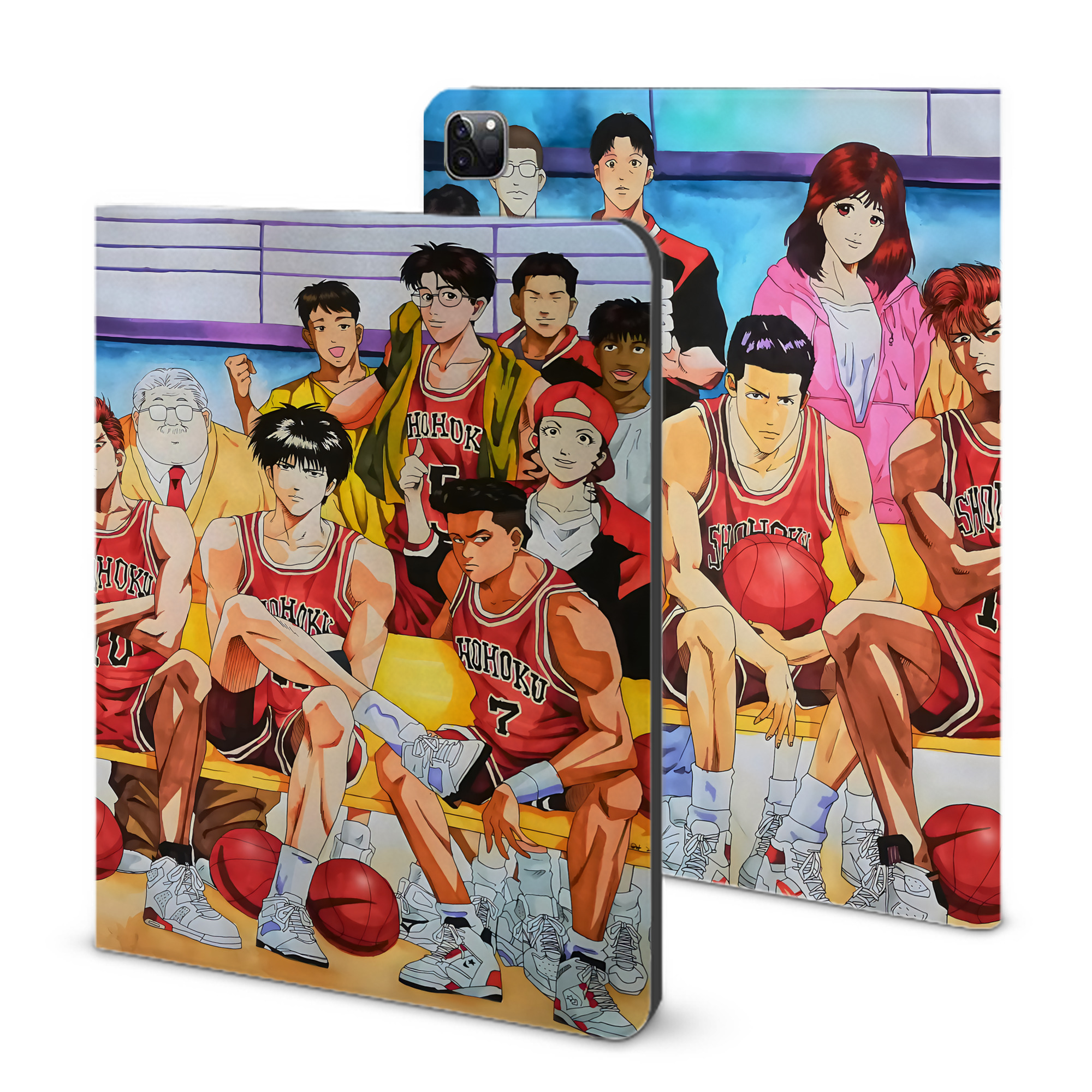 （画像用） SLAM DUNK／スラムダンク IPad ケース ブック型 PUレザー TPU 耐衝撃 軽量 薄型 ペン収納なし 全面保護 IPad 各モデル対応